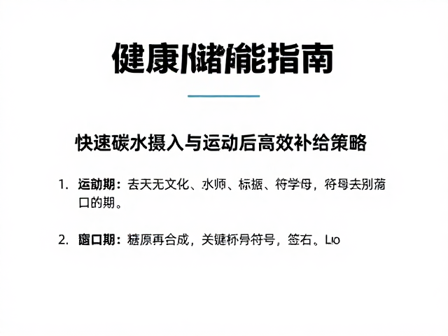健康储能指南，快速碳水摄入与运动后高效补给策略