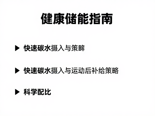 健康储能指南,快速碳水摄入与运动后高效补给策略