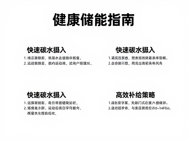 健康储能指南,快速碳水摄入与运动后高效补给策略