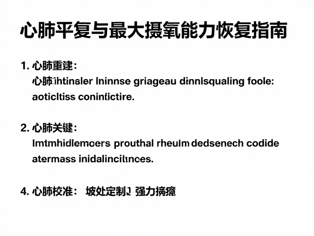 赛后两周有氧重建,心肺平复与最大摄氧能力恢复指南