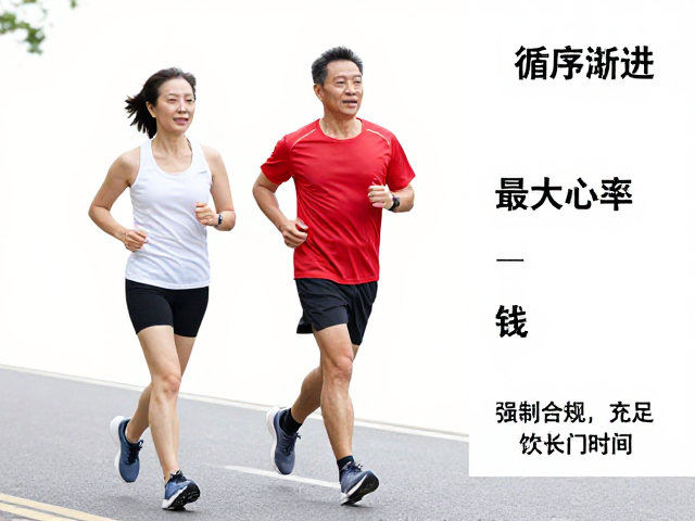 中老年健身跑,控最大心率,设充足关门时间