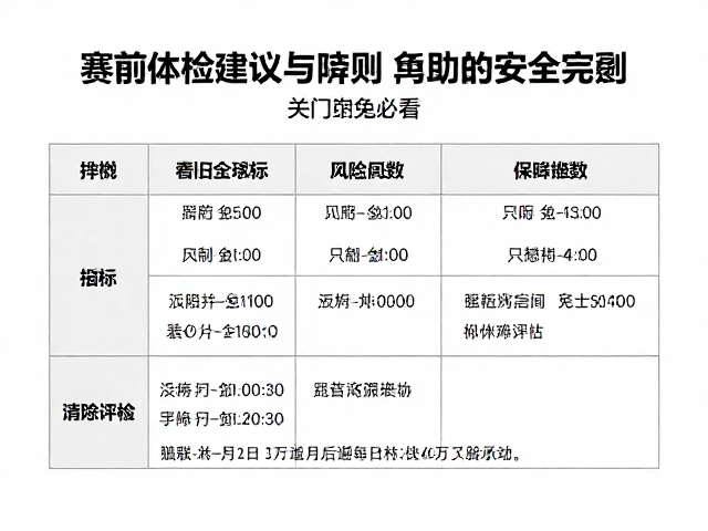 关门兔必看，赛前体检建议与赛事准则，助你安全完赛