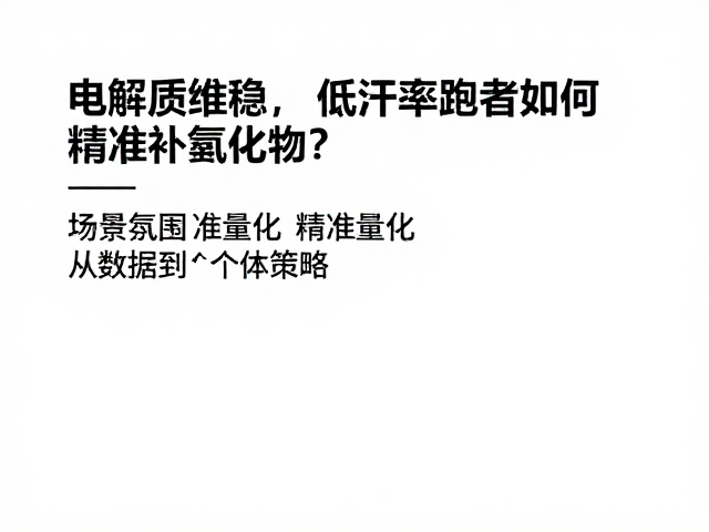 电解质维稳,低出汗率跑者如何精准补氯化物?