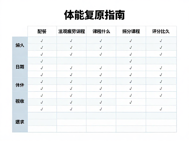 体能复原指南,分层康复训练计划结合主观疲劳评分法