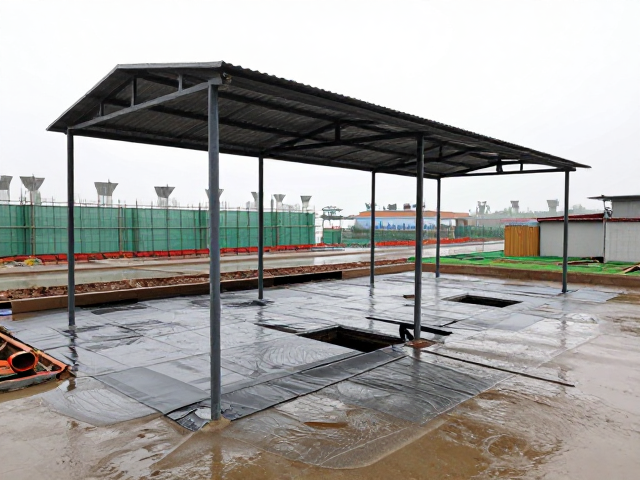 雨天施工必备,雨水井覆盖与补给防雨棚高效适配指南