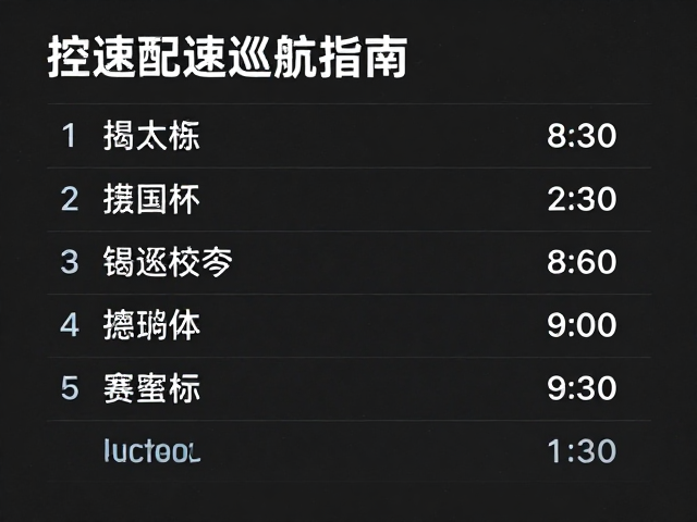 控速特训，目标完赛跑者的固定配速巡航指南