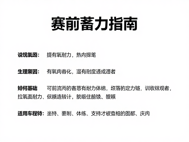赛前蓄力指南，提升有氧耐力与赛道坡度适应策略