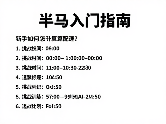 半马入门指南，新手如何计算配速？附详细训练与挑战计划