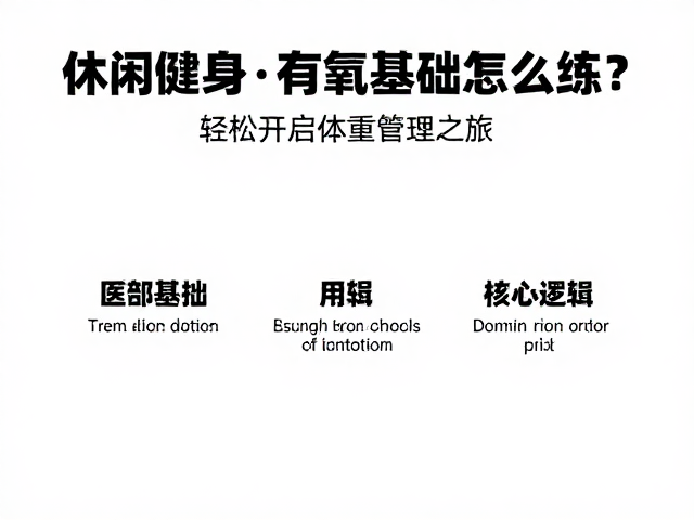 休闲健身跑，有氧基础怎么练？轻松开启体重管理之旅