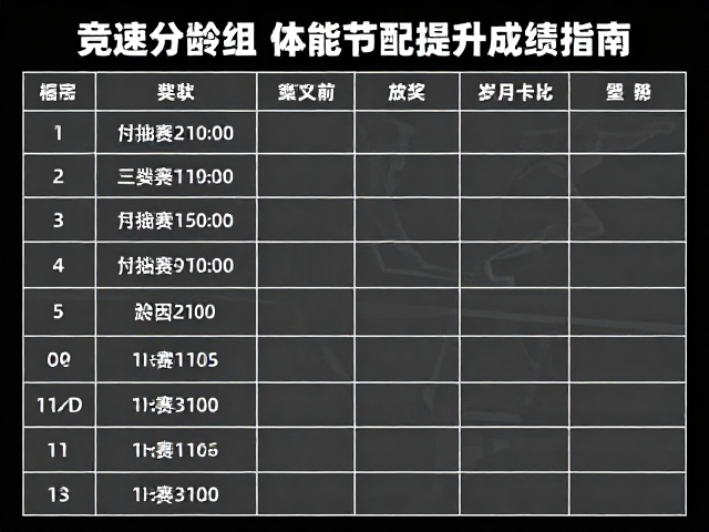 竞速适配分龄组冲奖,科学节奏跑提升成绩指南