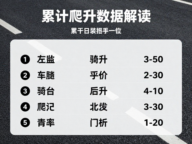柏油路面骑行常识，累计爬升数据解读与赛道选择指南