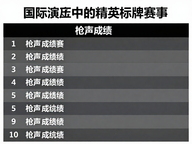 国际演变中的精英标牌赛事,如何解读枪声成绩?