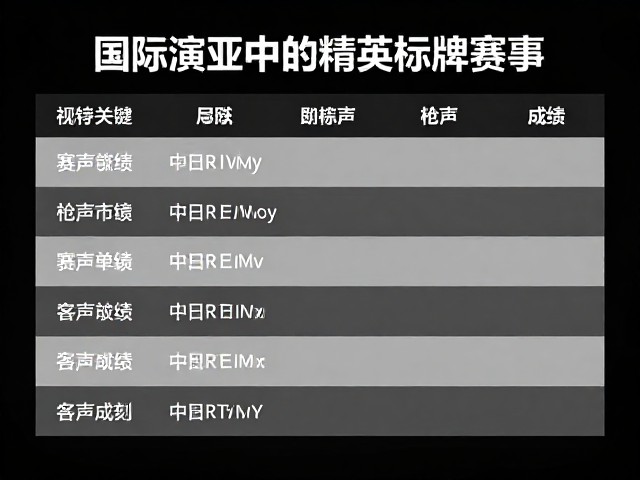国际演变中的精英标牌赛事,如何解读枪声成绩?