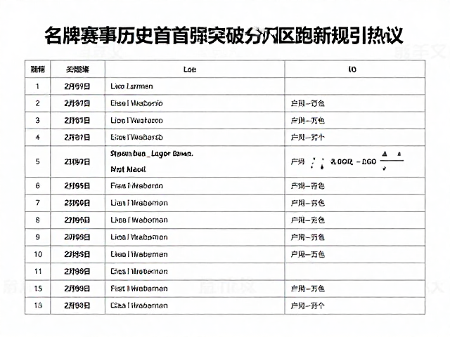 老牌赛事历史首次突破！分区起跑新规引热议