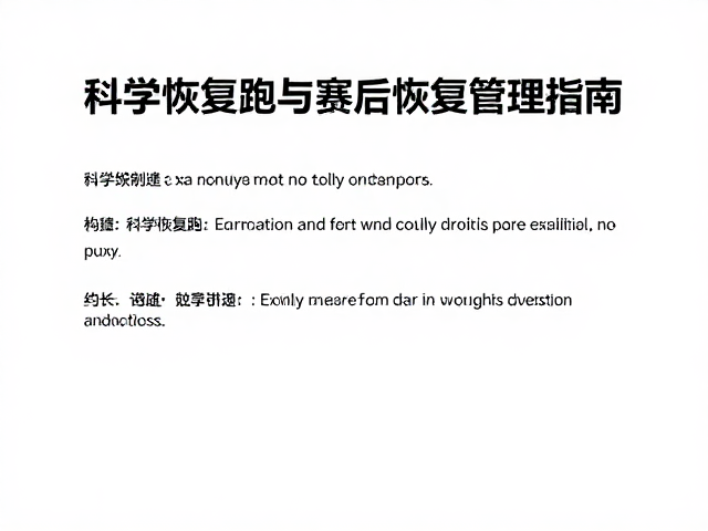 续航提升秘诀，科学恢复跑与赛后恢复管理指南