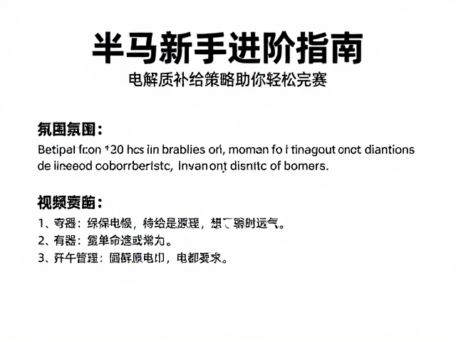 半马新手进阶指南,电解质补给策略助你轻松完赛