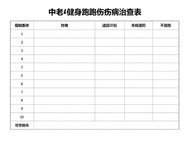 中老年健身跑,伤病自查表,半马适应计划,科学进阶不受伤
