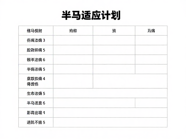 中老年健身跑,伤病自查表,半马适应计划,科学进阶不受伤