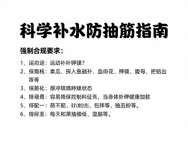 有抽筋史运动后如何补钾镁?科学补水防抽筋指南