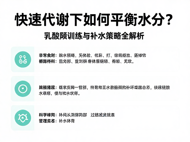 快速代谢下如何平衡水分?乳酸阈训练与补水策略全解析