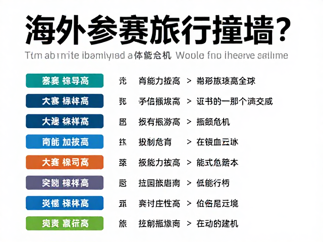海外参赛旅行撞墙？3步能力拔高，突破瓶颈赢全球
