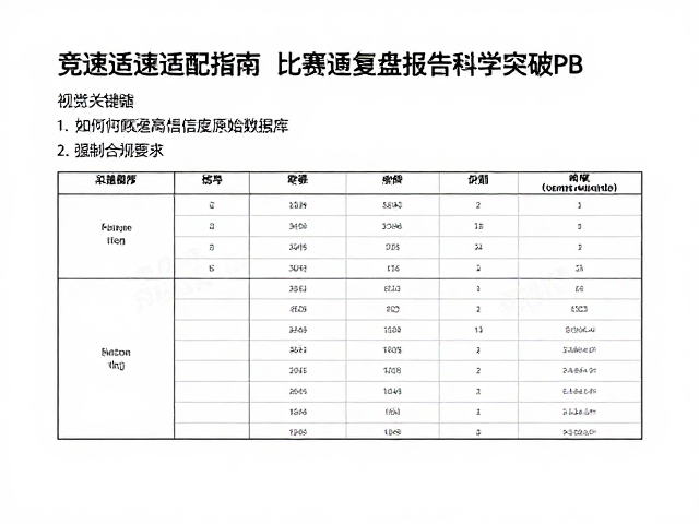 竞速适配指南，如何通过比赛复盘报告科学突破PB