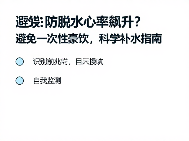 防脱水心率飙升？避免一次性豪饮，科学补水指南