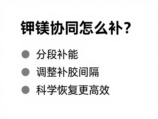 钾镁协同怎么补？分段补能，调整补胶间隔，科学恢复更高效