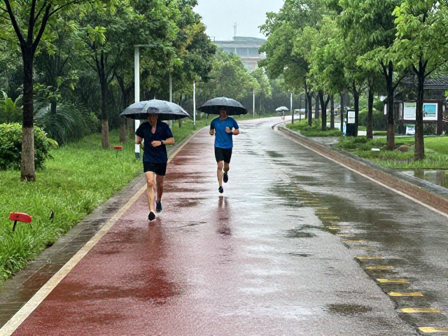 风雨跑法实战,积水清排下的公园绿道赛道安全指南