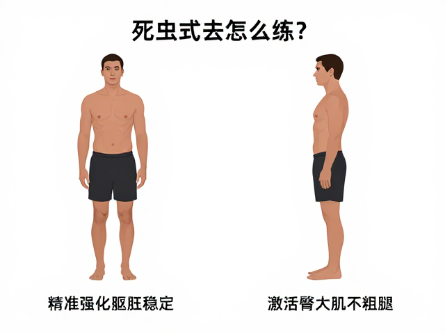 死虫式怎么练?精准强化躯干稳定,激活臀大肌不粗腿