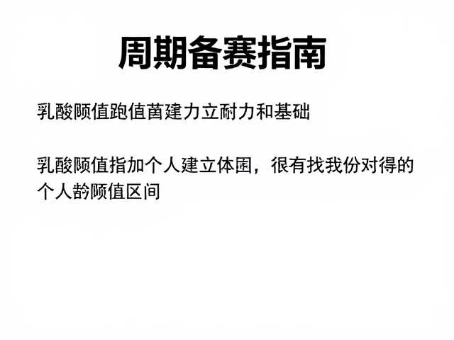 周期备赛指南,乳酸阈值跑如何高效建立耐力基础