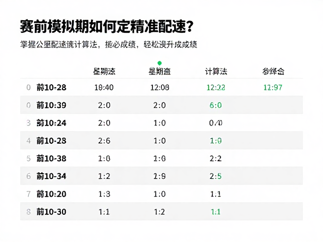 赛前模拟期如何定精准配速?掌握公里配速计算法,轻松提升成绩