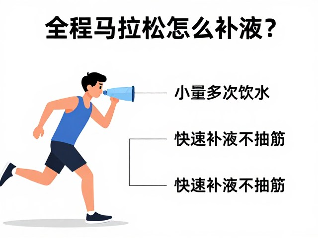 全程马拉松怎么补液？少量多次饮水，快速补液不抽筋