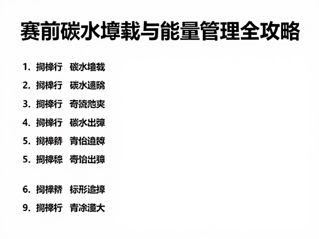 海拔赛事长距补给,赛前碳水加载与能量管理全攻略