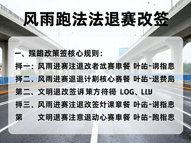 风雨跑法退赛改签，桥梁高架路段参赛指南