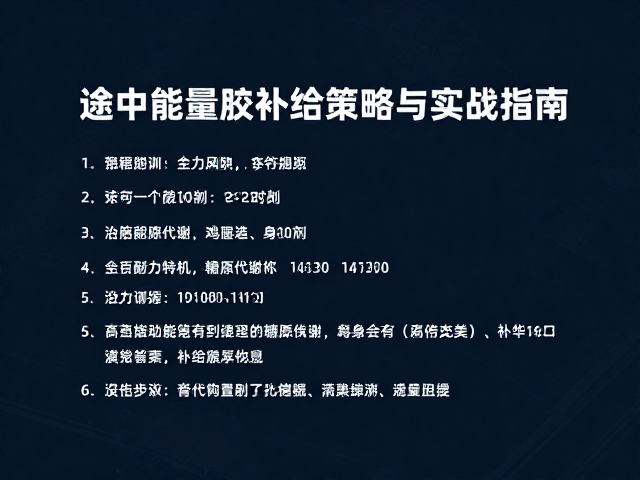 耐力特训，匀速巡航下的途中能量胶补给策略与实战指南