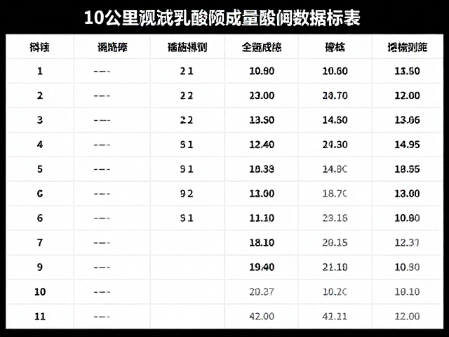 10公里测试乳酸阈数据标准,科学配速与训练指南