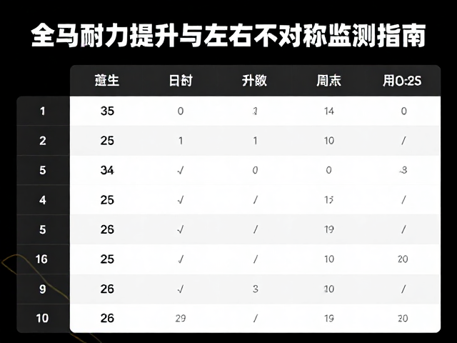 全马备赛必看,下肢耐力提升与左右不对称监测指南
