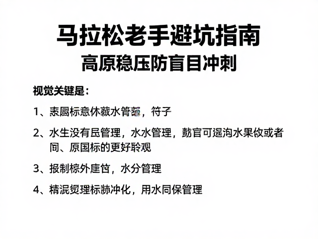 马拉松老手避坑指南,高原稳压防盲目冲刺