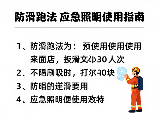 官方公众号提醒,防滑跑法与应急照明使用指南