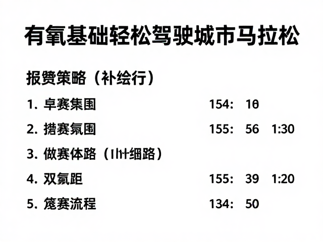 大龄跑者必看,用有氧基础轻松驾驭城市马拉松
