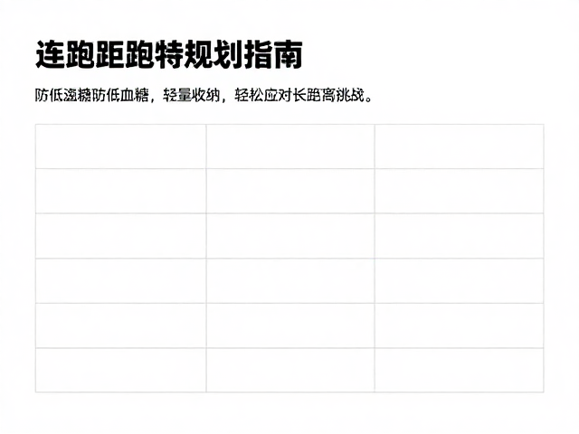 连跑规划指南,防低血糖,轻量收纳装备,轻松应对长距离挑战