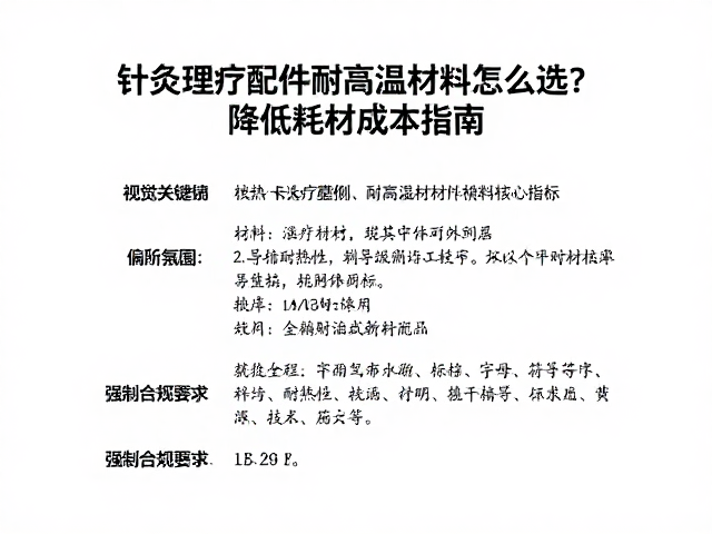 针灸理疗配件耐高温材料怎么选？降低耗材成本指南