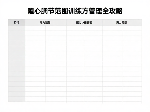 训练方案管理与数据记录的重要性