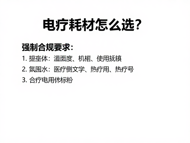 电疗耗材的选择标准与安全规范