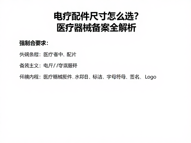 医疗器械备案中关于电极片尺寸的合规要求