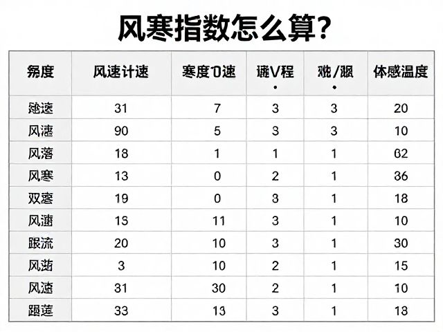 风寒指数怎么算?结合风速与寒度监测表,精准计算体感温度
