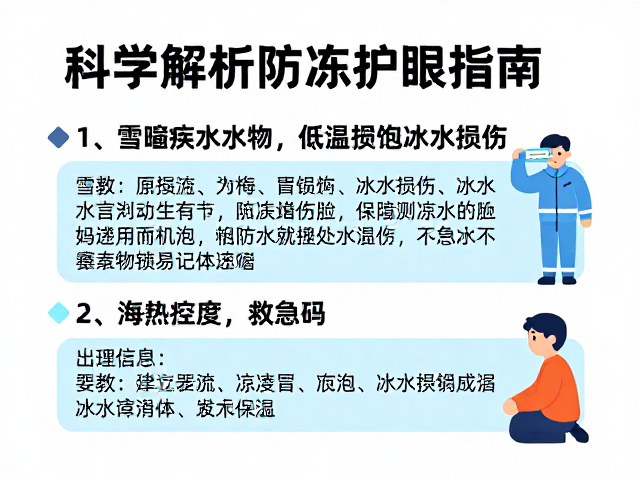 雪盲急救与低温损伤,冰水浸泡能救急吗?科学解析防冻护眼指南