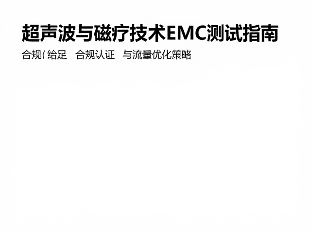 超声波与磁疗技术EMC测试指南，合规认证与流量优化策略