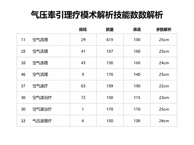空气波治疗模式的数量解析与技术参数